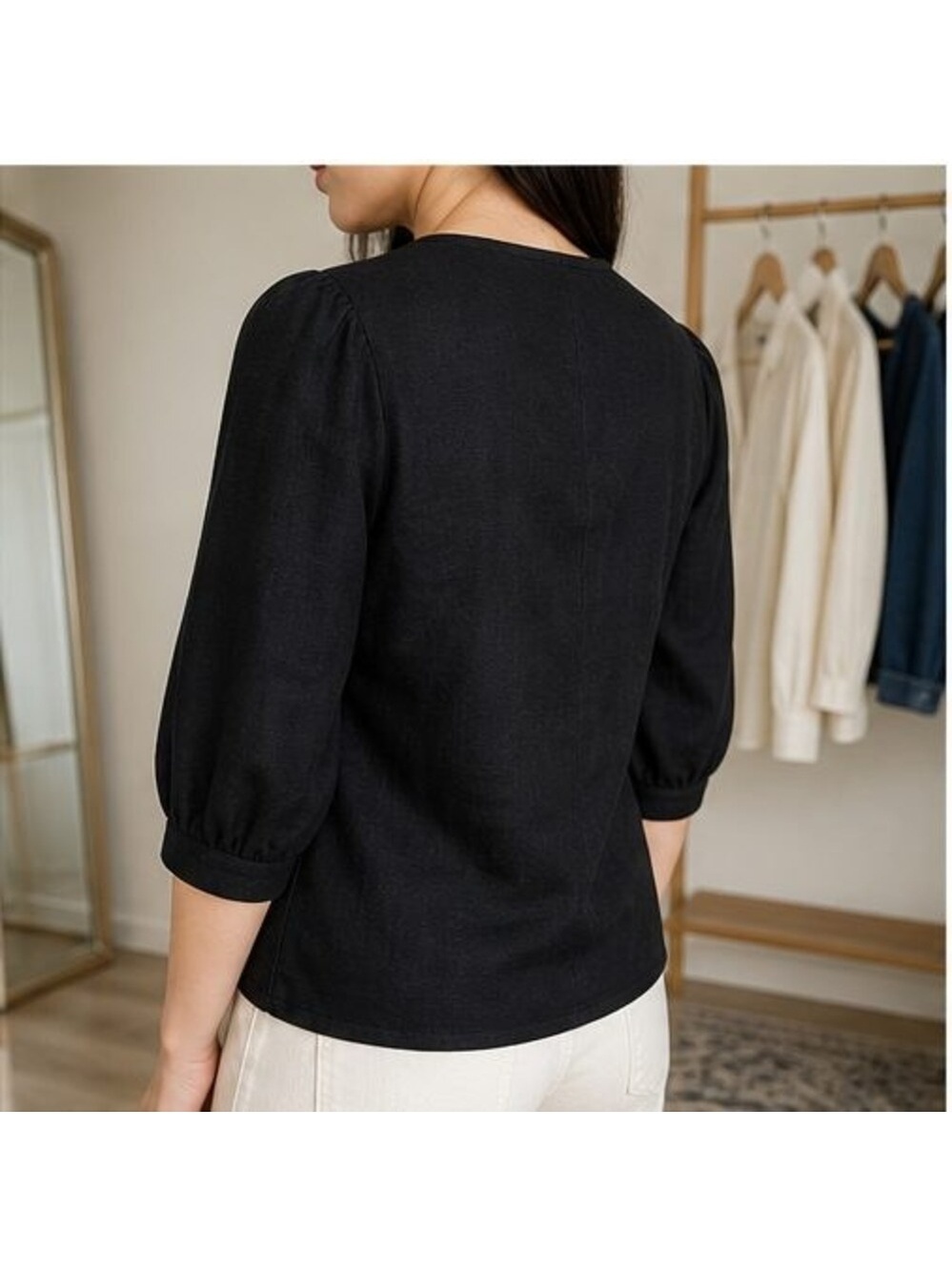 Black Ruffle Blouse - Picture 3 of 6